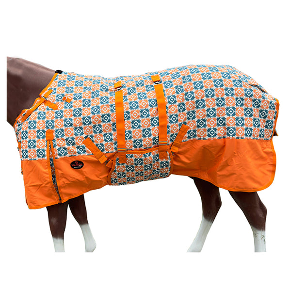 HILASON 1200D Winter Waterproof Horse Turnout Blanket Belly Wrap Floral Motif - Uhorse