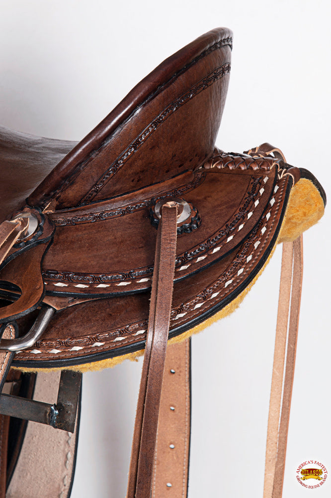 16 In Western Horse Saddle American Leather Ranch Roping Trail Hilason Dark Brown