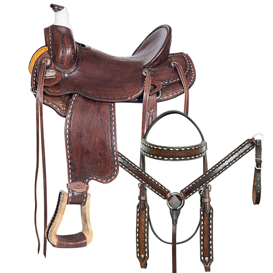 17 In Western Horse Saddle American Leather Ranch Roping Trail Hilason Dark Brown
