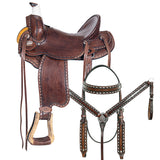 15 In Western Horse Saddle American Leather Ranch Roping Trail Hilason Dark Brown