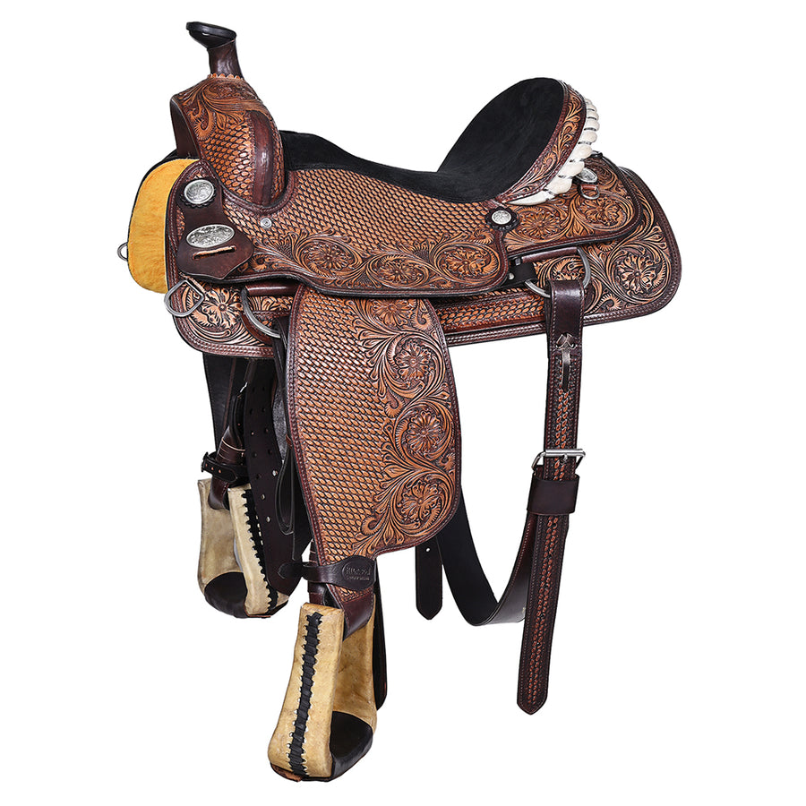 HILASON Western Horse Saddle American Leather Ranch Roping Cowboy Brown | Hand Tooled Wade & For Horses