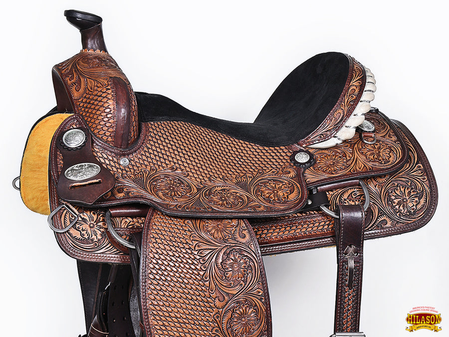 HILASON Western Horse Saddle American Leather Ranch Roping Cowboy Brown | Hand Tooled Wade & For Horses