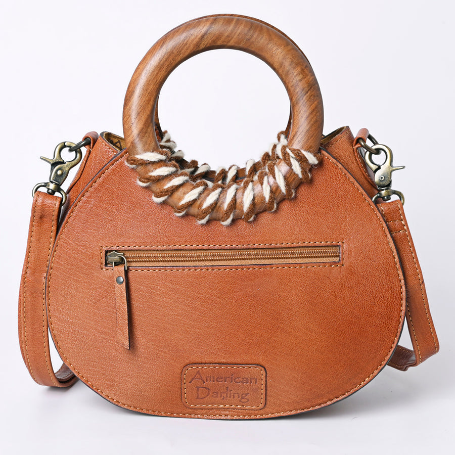 American Darling Hand-Tooled Western Leather Clutch Bag with Floral Carving | Genuine Leather Purse for Everyday & Travel