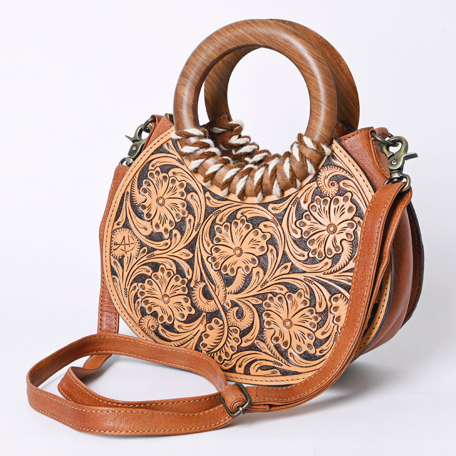 American Darling Western Hand-Tooled Leather Clutch Bag | Floral Carved Genuine Leather Purse - Uhorse