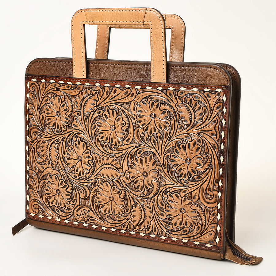 American Darling Western Hand Tooled Leather Briefcase Bag Genuine Leather - Uhorse