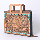 American Darling Briefcase Hand Tooled Genuine Leather Women Bag Western Handbag Purse