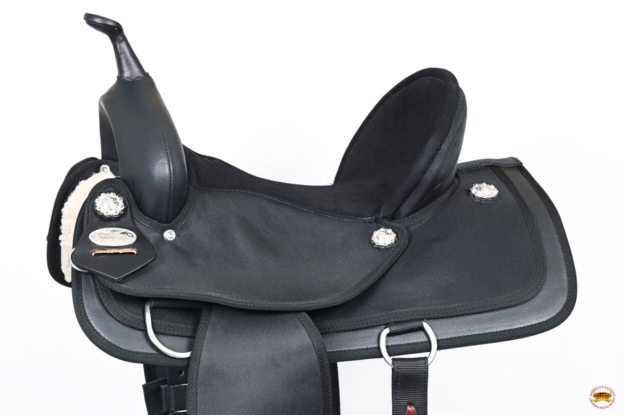 Hilason Horse Barrel Trail Pleasure Endurance Synthetic Saddle Black
