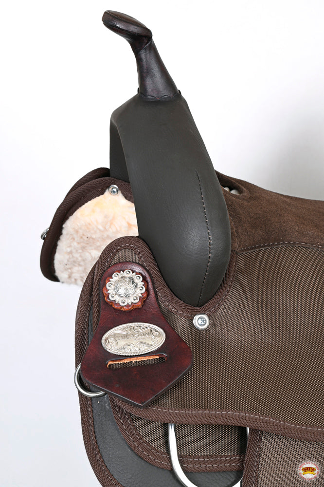 Hilason Horse Barrel Trail Pleasure Endurance Synthetic Saddle Brown