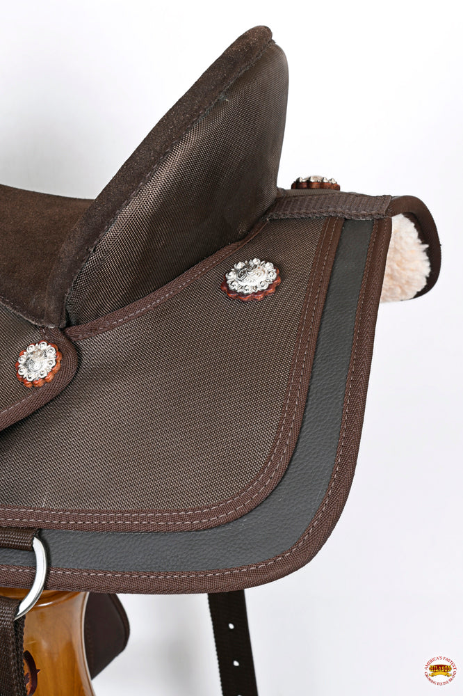 Hilason Horse Barrel Trail Pleasure Endurance Synthetic Saddle Brown