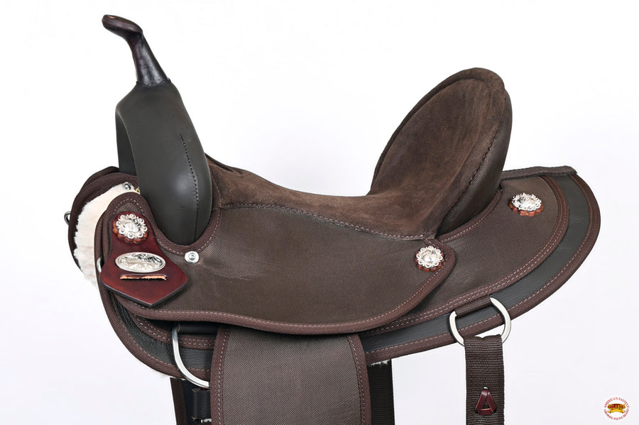 Hilason Horse Barrel Trail Pleasure Endurance Synthetic Saddle Brown