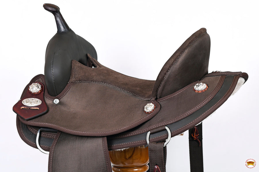 Hilason Horse Barrel Trail Pleasure Endurance Synthetic Saddle Brown