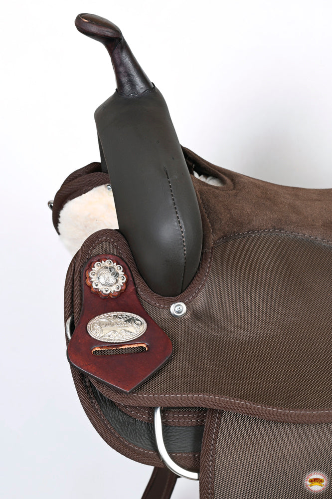 Hilason Horse Barrel Trail Pleasure Endurance Synthetic Saddle Brown