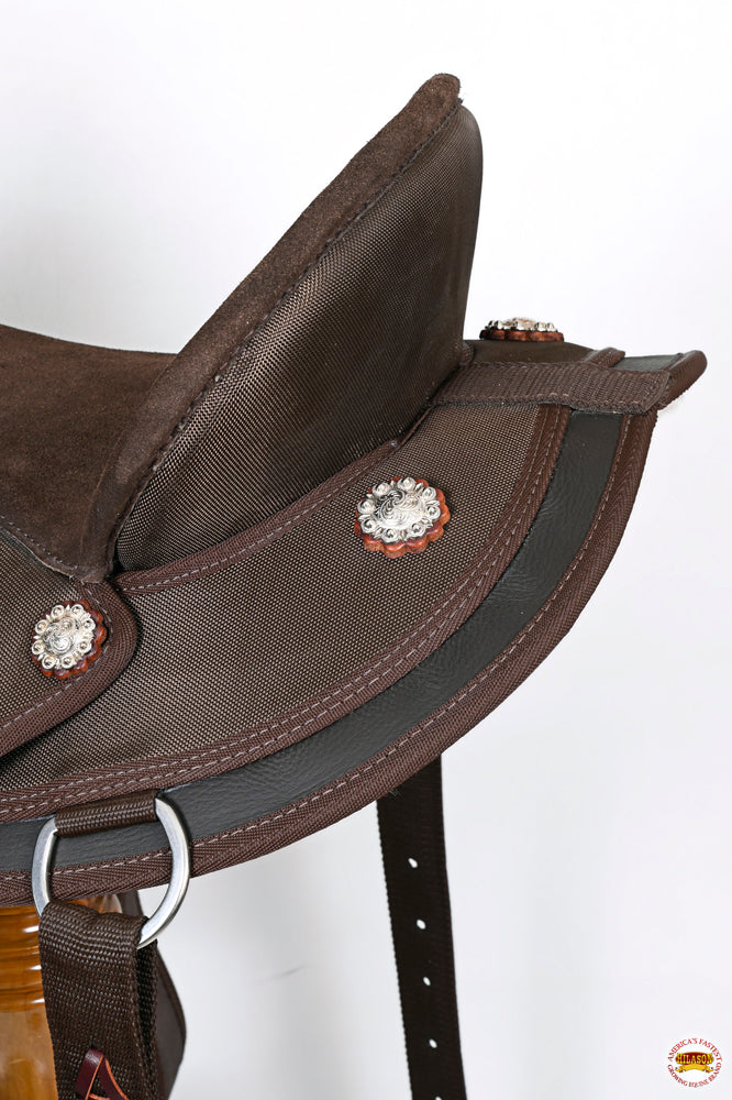 Hilason Horse Barrel Trail Pleasure Endurance Synthetic Saddle Brown