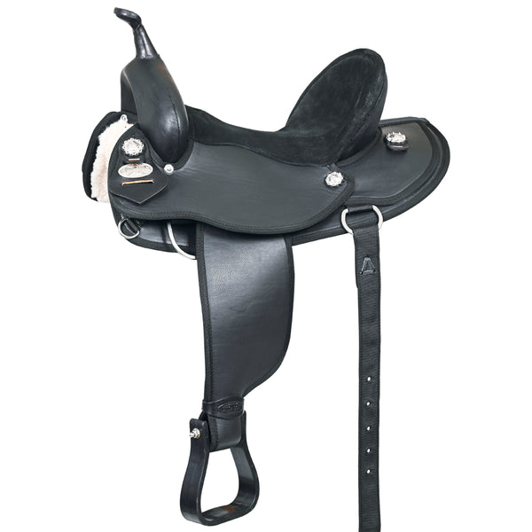 Hilason Horse Trail Pleasure Endurance Synthetic Saddle Black - Hilason