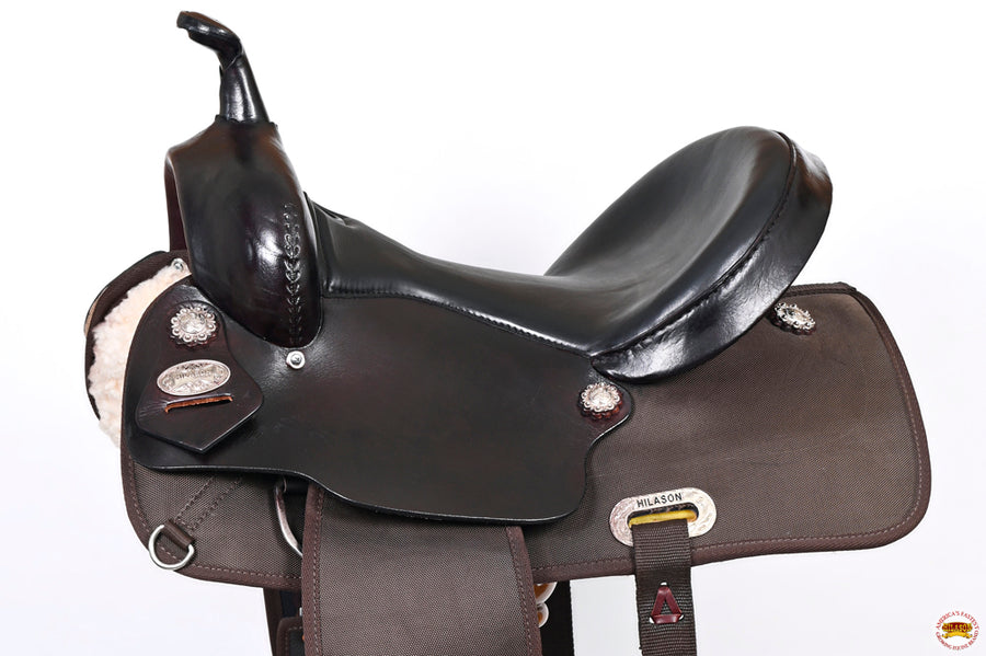 Hilason Horse Barrel Trail Pleasure Endurance Synthetic Saddle Brown