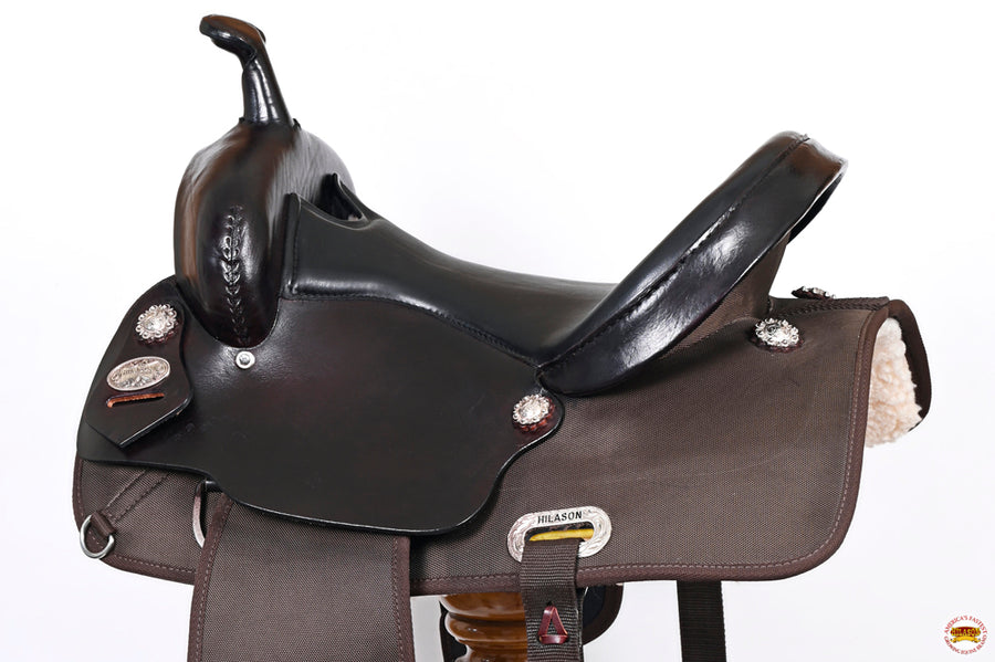 Hilason Horse Barrel Trail Pleasure Endurance Synthetic Saddle Brown