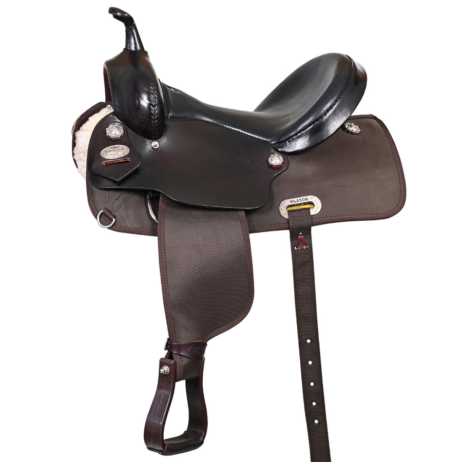 15 In Hilason Horse Trail Pleasure Endurance Synthetic Saddle Brown - Hilason