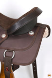 HILASON Flex Tree Western Horse Trail PleasureIn American Leather Saddle Brown | for Horses