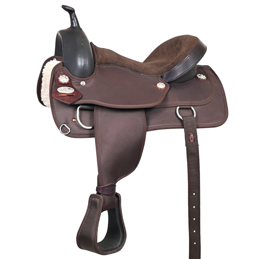 Hilason Flex Tree Western Horse Trail Pleasure American Leather Saddle Brown - Hilason