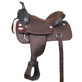 Hilason Flex Tree Western Horse Trail Pleasure American Leather Saddle Brown - Uhorse