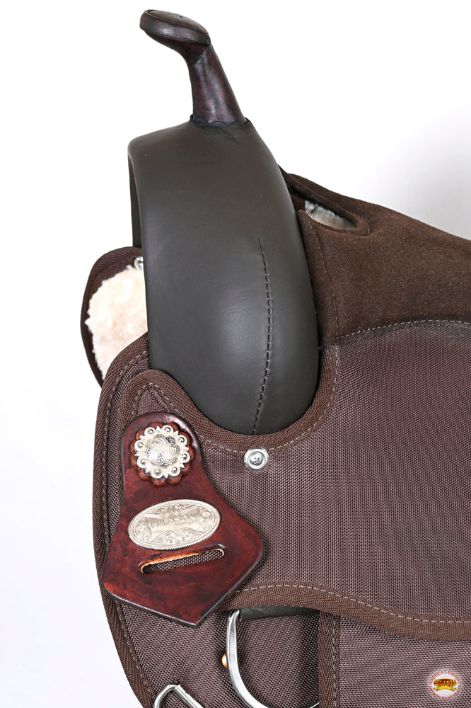 HILASON Flex Tree Western Horse Trail PleasureIn American Leather Saddle Brown | for Horses