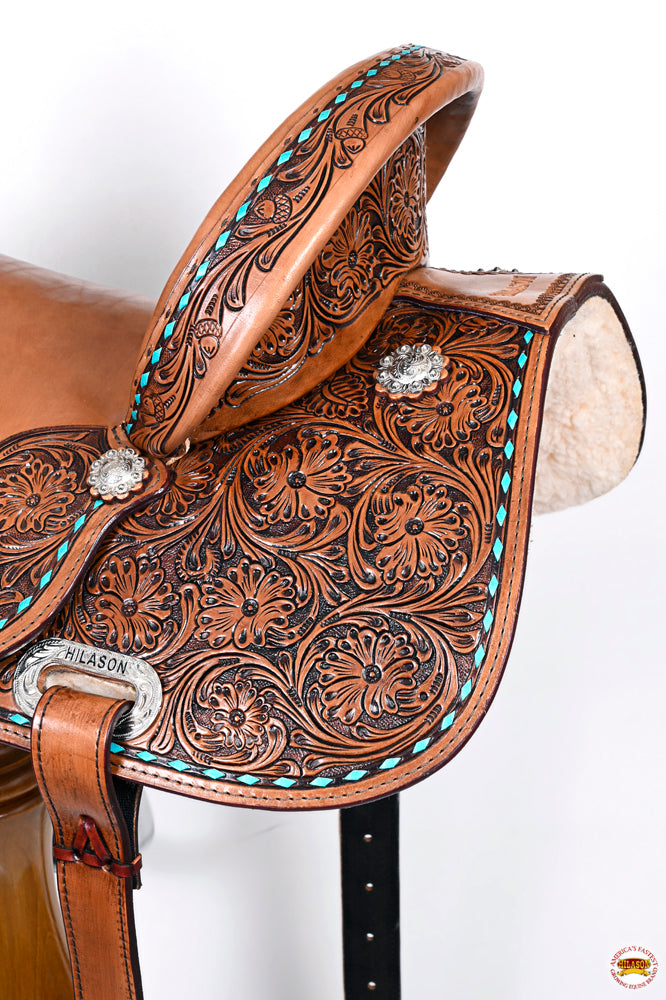HILASON Western Horse Flex Tree Barrel Trail in American Leather Saddle Brown | for Horses