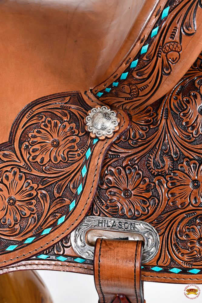 HILASON Western Horse Flex Tree Barrel Trail in American Leather Saddle Brown | for Horses