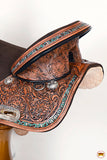 Hilason Western Horse Trail Barrel Racing American Leather Saddle Brown