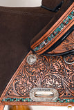 Hilason Western Horse Trail Barrel Racing American Leather Saddle Brown