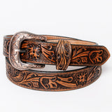 American Darling ADBL112-L Beautifully Hand Tooled Genuine American Leather Belt Men and  Women