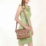 American Darling ADBG1229 Hand Tooled Genuine Leather women bag western handbag purse