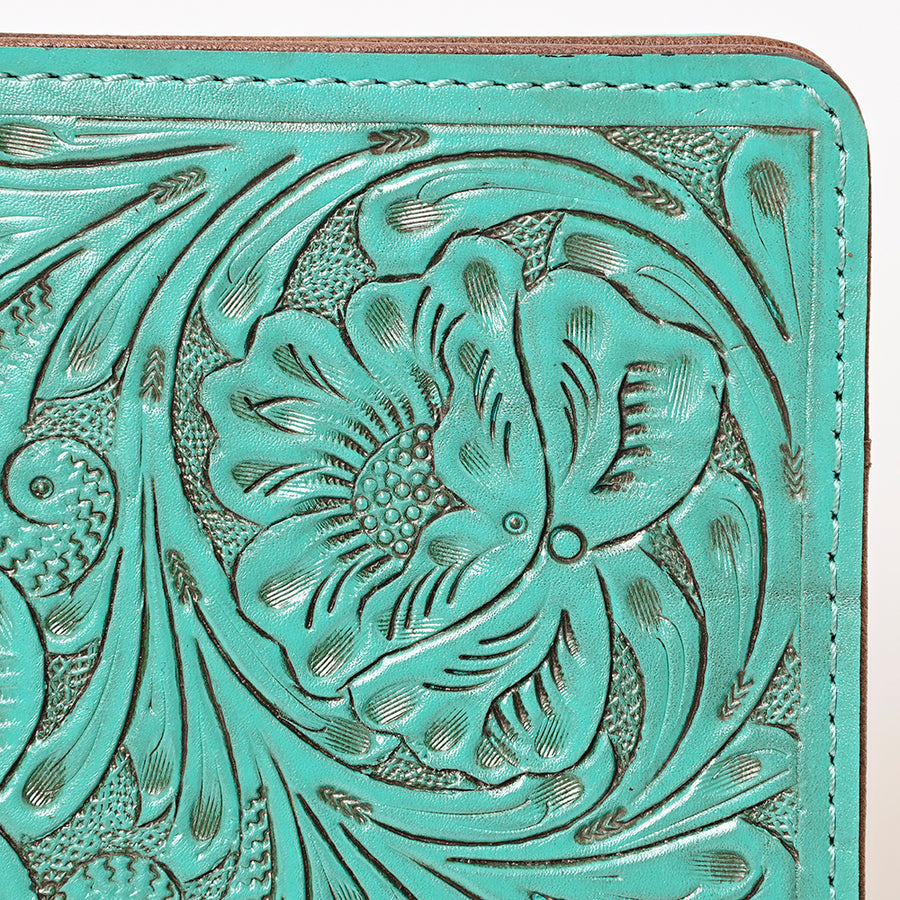 American Darling Western Portfolio Bag – Hand-Tooled Floral Carved Genuine Leather Organizer Case for Work, Travel & Daily Use