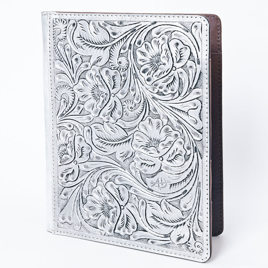 American Darling Western Hand-Tooled Leather Portfolio Bag - Floral Carved Genuine Leather Case - Uhorse
