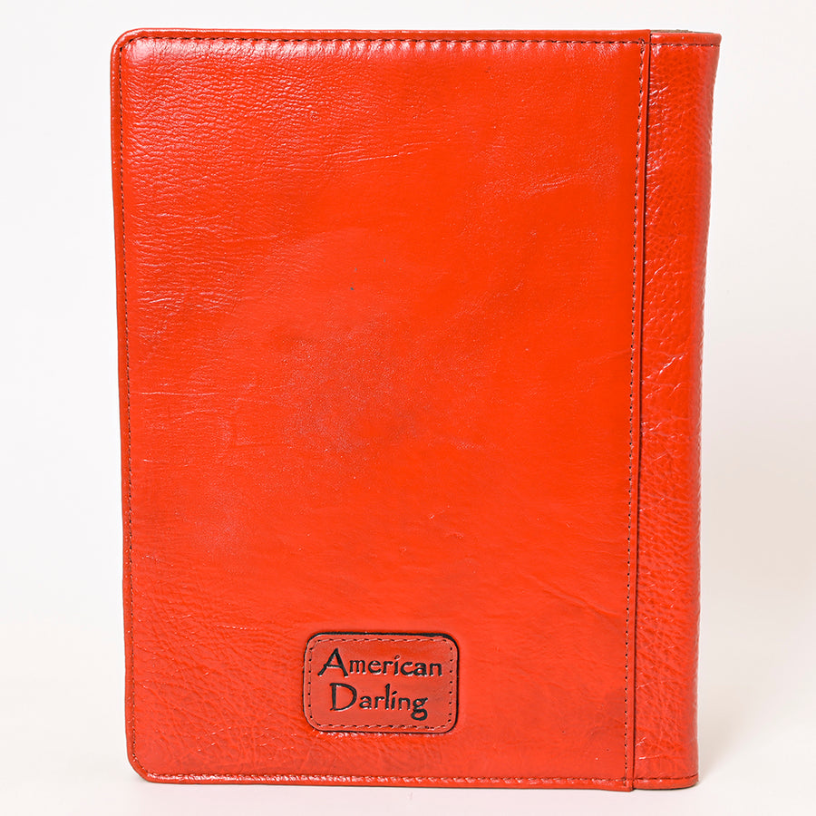 American Darling Western Portfolio Bag – Hand-Tooled Floral Carved Genuine Leather Organizer Case for Work, Travel & Daily Use