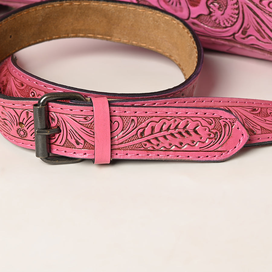 American Darling Western Hand-Tooled Leather Crossbody Bag – Genuine Floral Carved Women’s Purse with Strap and Fringe Detail