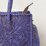 American Darling Hand Tooled Leather Tote Bag  Western Floral Carved Purse