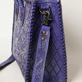 American Darling Hand Tooled Leather Tote Bag  Western Floral Carved Purse