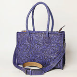 American Darling Hand Tooled Leather Tote Bag  Western Floral Carved Purse