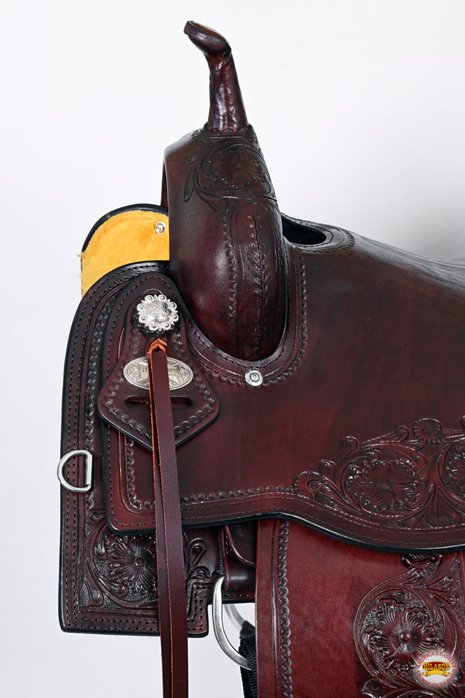 HILASON Western Horse Cutting Cutter Trail Pleasure American Leather Saddle