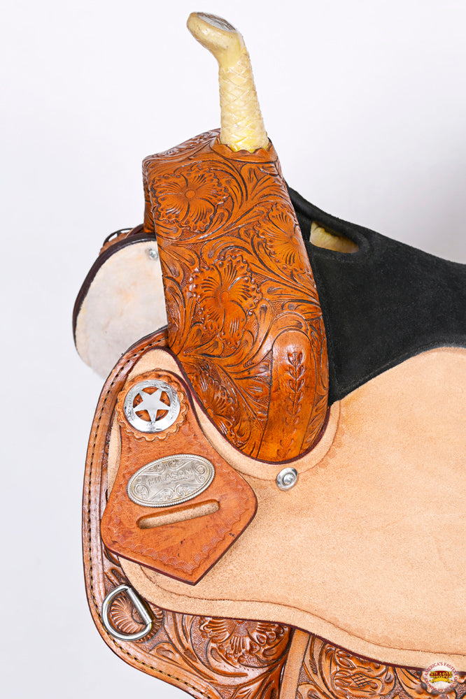 HILASON Western Horse Saddle American Leather Flex Trail Barrel | for Horses