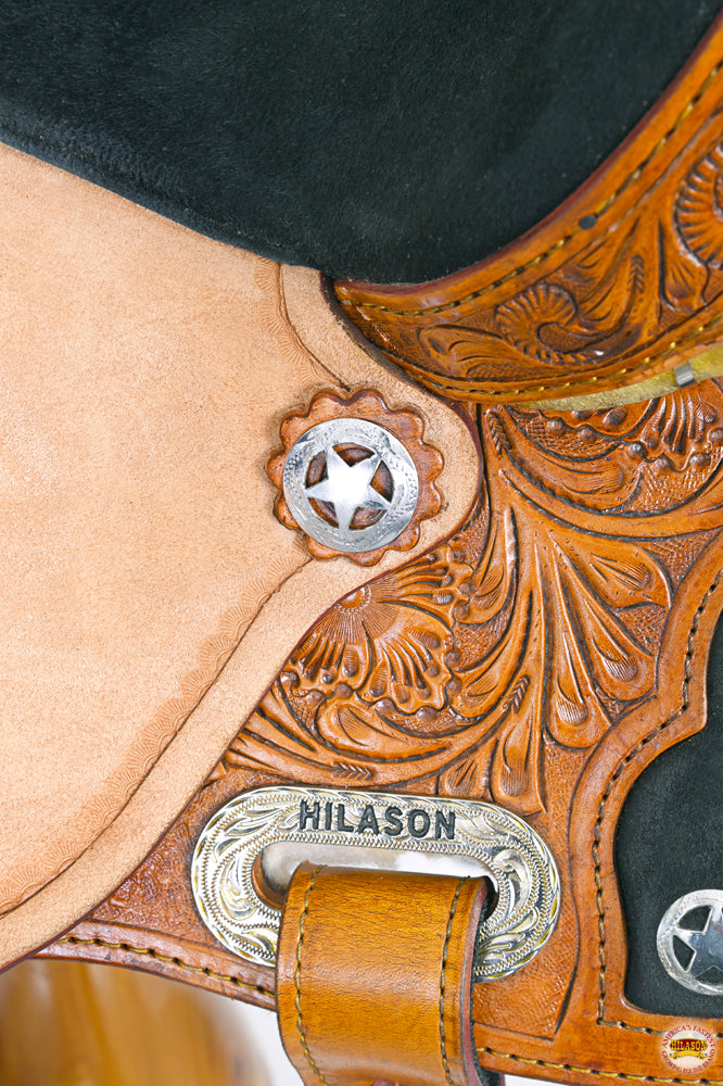 HILASON Western Horse Saddle American Leather Flex Trail Barrel | for Horses