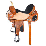 W. H. Saddle American Leather Flex Trail Barrel Hilason by Hilason – Cowboy and equestrian accessories
