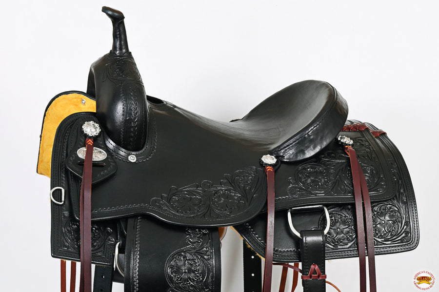 HILASON Western Horse Cutting Cutter Trail Pleasure American Leather Saddle