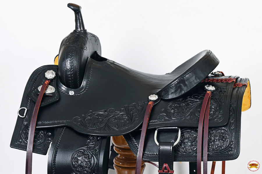 HILASON Western Horse Cutting Cutter Trail Pleasure American Leather Saddle