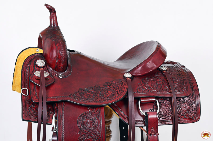 HILASON Western Horse Cutting Cutter Trail Pleasure American Leather Saddle
