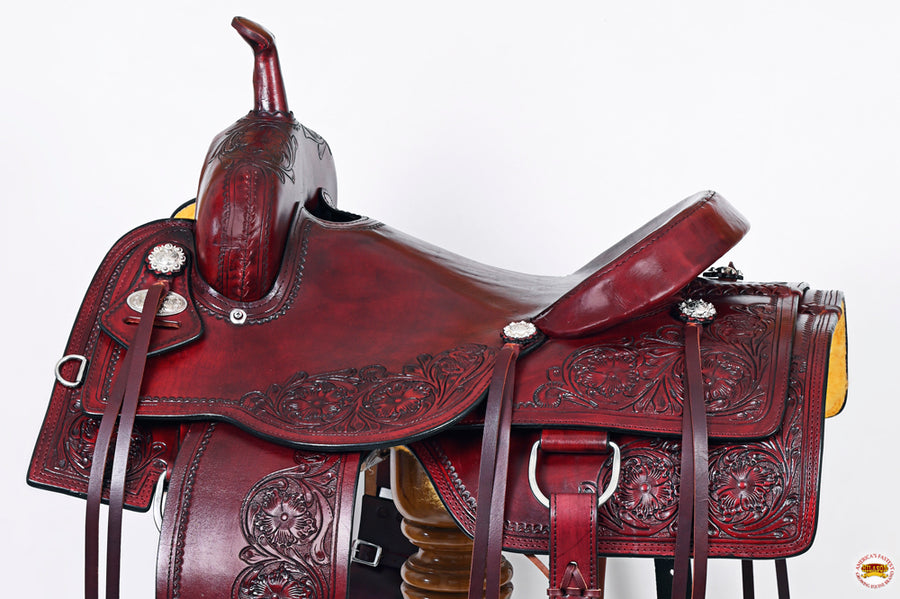 HILASON Western Horse Cutting Cutter Trail Pleasure American Leather Saddle