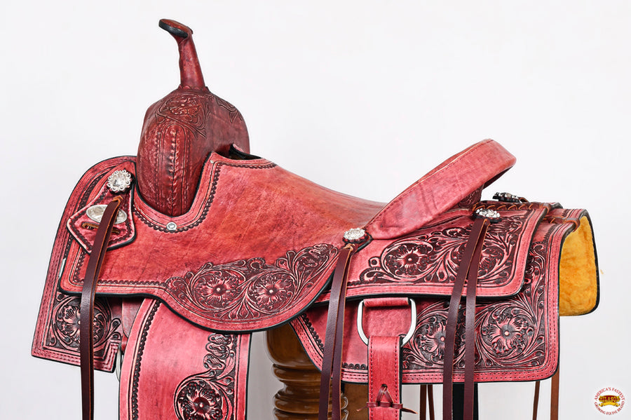 HILASON Western Horse Cutting Cutter Trail Pleasure American Leather Saddle