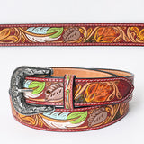 American Darling ADBLF148-L Beautifully Hand Tooled Genuine American Leather Belt Men and  Women