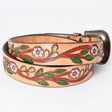 American Darling ADBLF158-L Beautifully Hand Tooled Genuine American Leather Belt Men and  Women