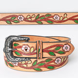 American Darling ADBLF158-L Beautifully Hand Tooled Genuine American Leather Belt Men and  Women